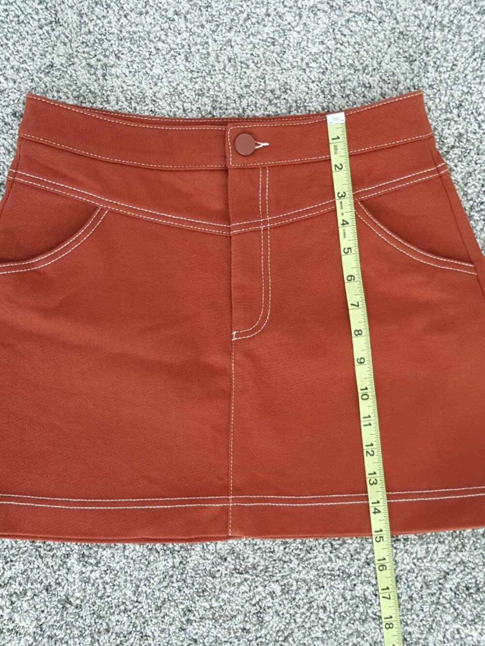 ZARA A-line Seamed Mini Skirt Front Pockets Contrasting Cargo Western Denim - Picture 5 of 10